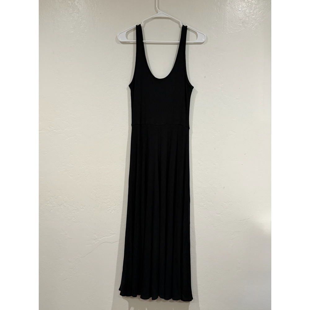 Marine Layer Black Ribbed Tencel Modal Maxi Dress Spring 2022 Style 14355 Mens M - Picture 3 of 9